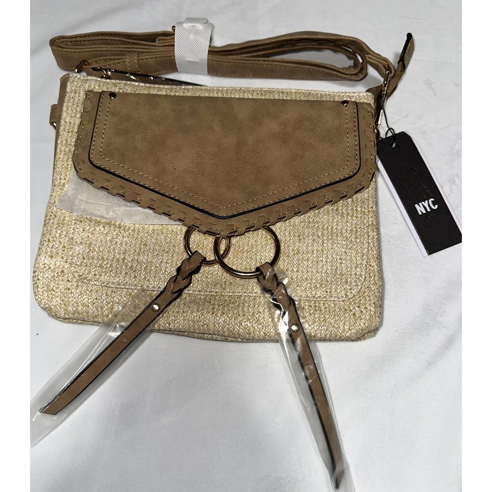 *NWT* VR NYC Crossbody Purse Straw/Natural Suede